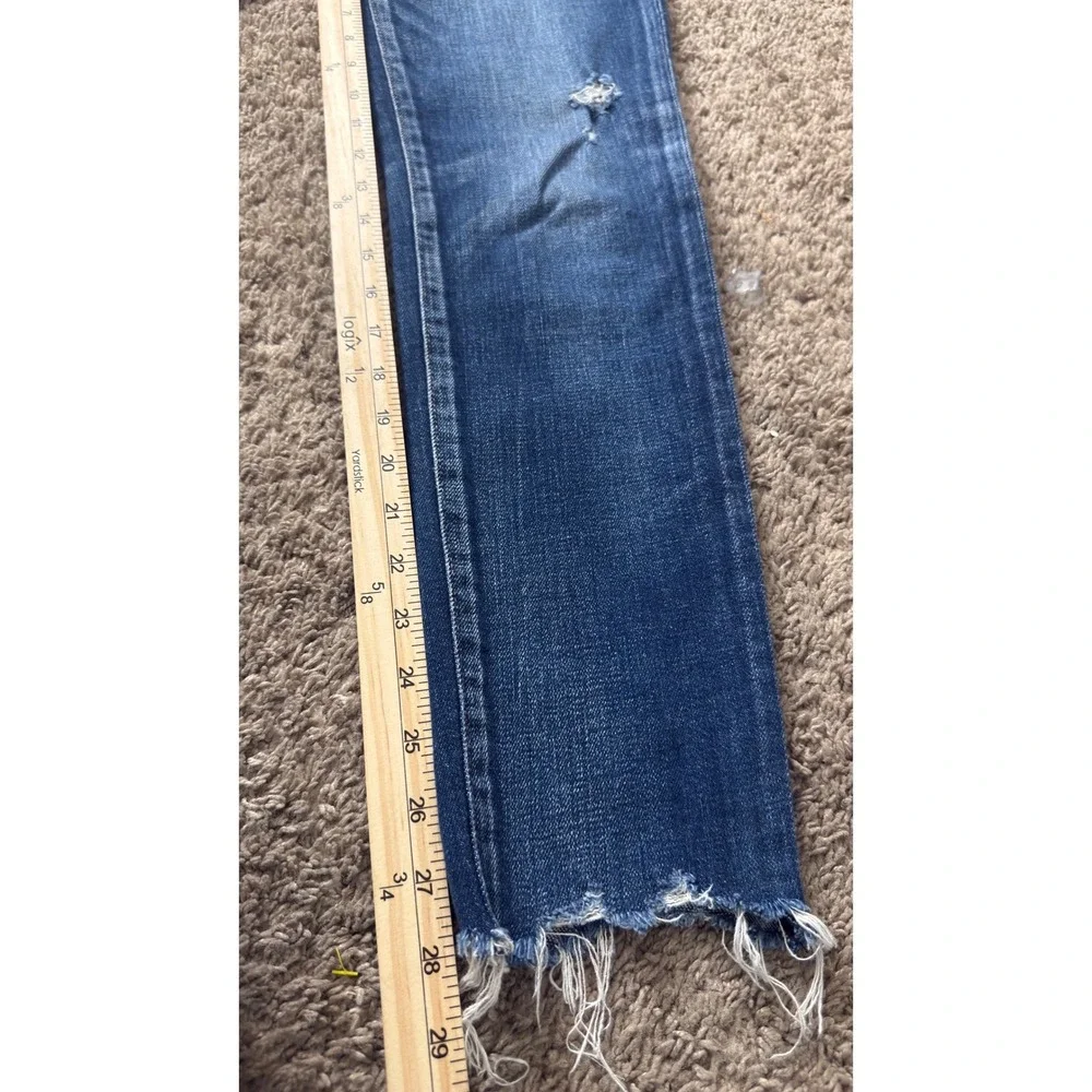 Moussy Vintage Womens Factory Distressed Slim Tapered Jeans Blue Size 27 - Picture 2 of 9